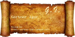 Gertner Igor névjegykártya